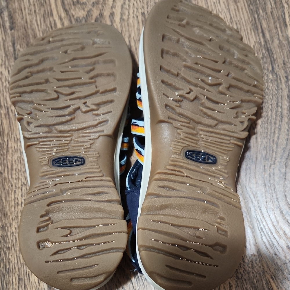 Keen Women's Navy and Orange Striped Sandals - Picture 2 of 5